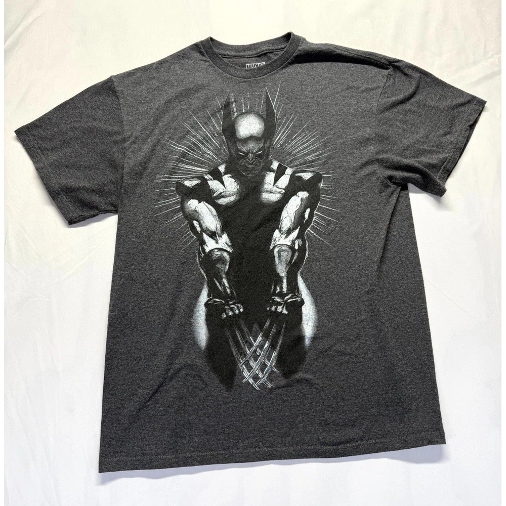 Marvel Wolverine T-Shirt Mens XL Heather Gray Sketch‎ Graphic X-Men Logan Comics